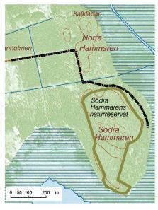 Hamrarna Kommun Linjesträckans längd Områdets höjd ö h Arboga 1060 m 25 m Markslag inom 100 m från linjesträcka