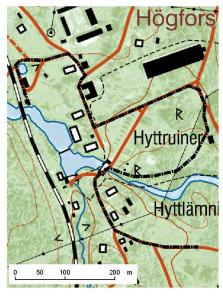 Högfors Kommun Linjesträckans längd Områdets höjd ö h Norberg 1250 m 100 m Markslag inom 100 m från linjesträcka