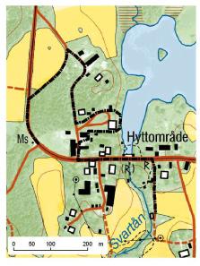 Olsbenning Kommun Linjesträckans längd Områdets höjd ö h Norberg 1250 m 110 m Markslag inom 100 m från linjesträcka