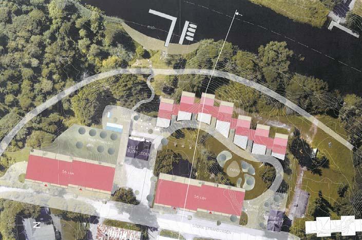 Andra plats Strandterrassen Företag: Axelsson & Hedlund AB med bifirma Östgötahus Arkitekt: Backhans & Hahn Arkitekter AB Förslagets idé