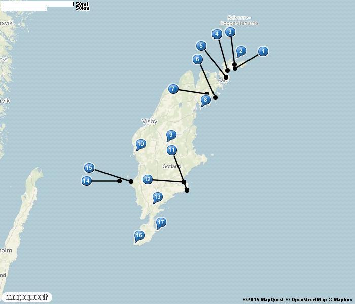 GOTLAND 1. Gåsemorahammaren 2. Norsholmen 3. Ajkesträsk 4. Mölnorträsk, Fårö 5. Klintängarna 6. Furilden 7. Fardume träsk 8. Asunden 9.