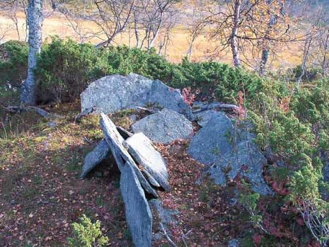 3.1 Fallstudie Soejvengelle Figur 2. Soejvengelles grav. RAÄ 195:1, Tärna socken, Storumans kommun, Västerbottens län. Bild hämtad från spår från 10 000 år.