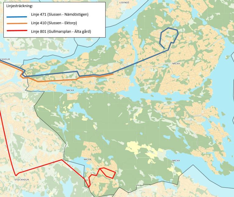 påverkan på Nackas trafik och resenärer. Majoriteten av siffrorna som visas gäller för tidsperioden 2015-2017. Dock kan jämförelserna skilja sig både inom trafikslagen och mellan dessa.
