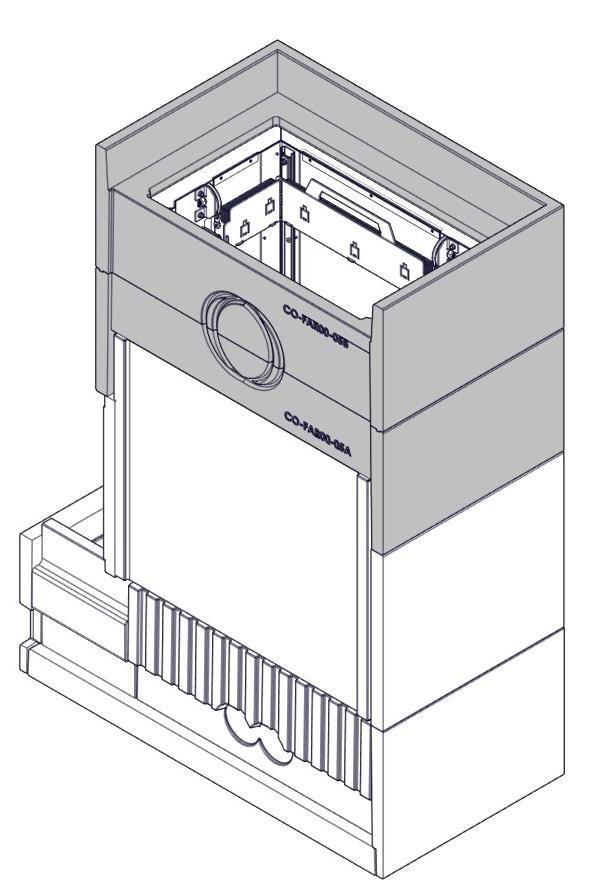 FIG 14 CO-STO00-004 - 1x B A CO-FAR00-05B - 1x CO-FAR00-05A - 1x Acryl Hvis produktet skal tilkobles gjennom bakplaten: Bruk egnet verktøy for å ta hull i bakplaten (A).
