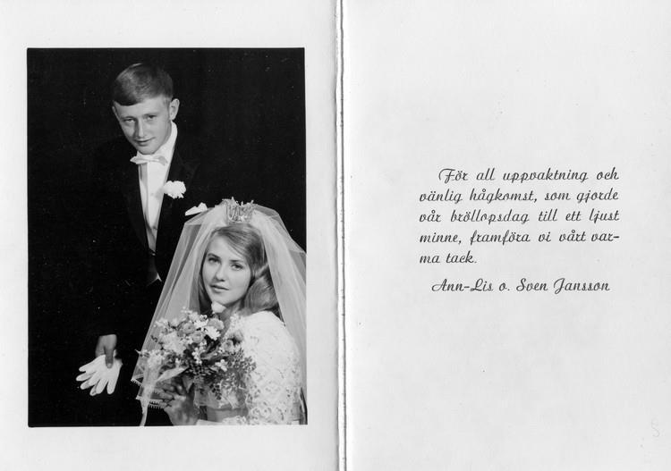 Bröllopsfoto 20/9 1969.