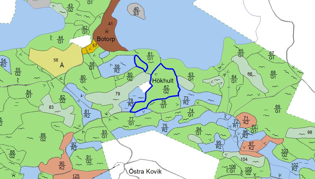 Skifte Skifte 0 Avdelning 62:0 skogsmark, karta: 156650 koord: 7516 Allmänna Beskrivningskoder Rangordning Skala 1/10000 Fd inäga Visar-% 3,75 Skifte Skifte 0 Delvis gallrat Gallprio 2,11 Avdelning