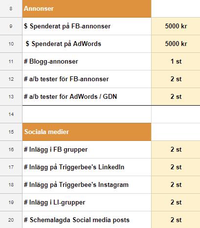 Bestäm KPI:er KPI:er är viktigt men vad du faktiskt ska mäta är omöjligt att säga då det beror helt på organisationens mål.