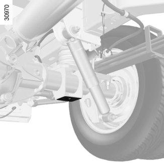 HJULBYTE: hydraulisk domkraft (2/3) Sätt reservhjulet på plats på navet och vrid det, beroende på bil, så att hjulets skruvhål kommer mitt för navets fästhål.