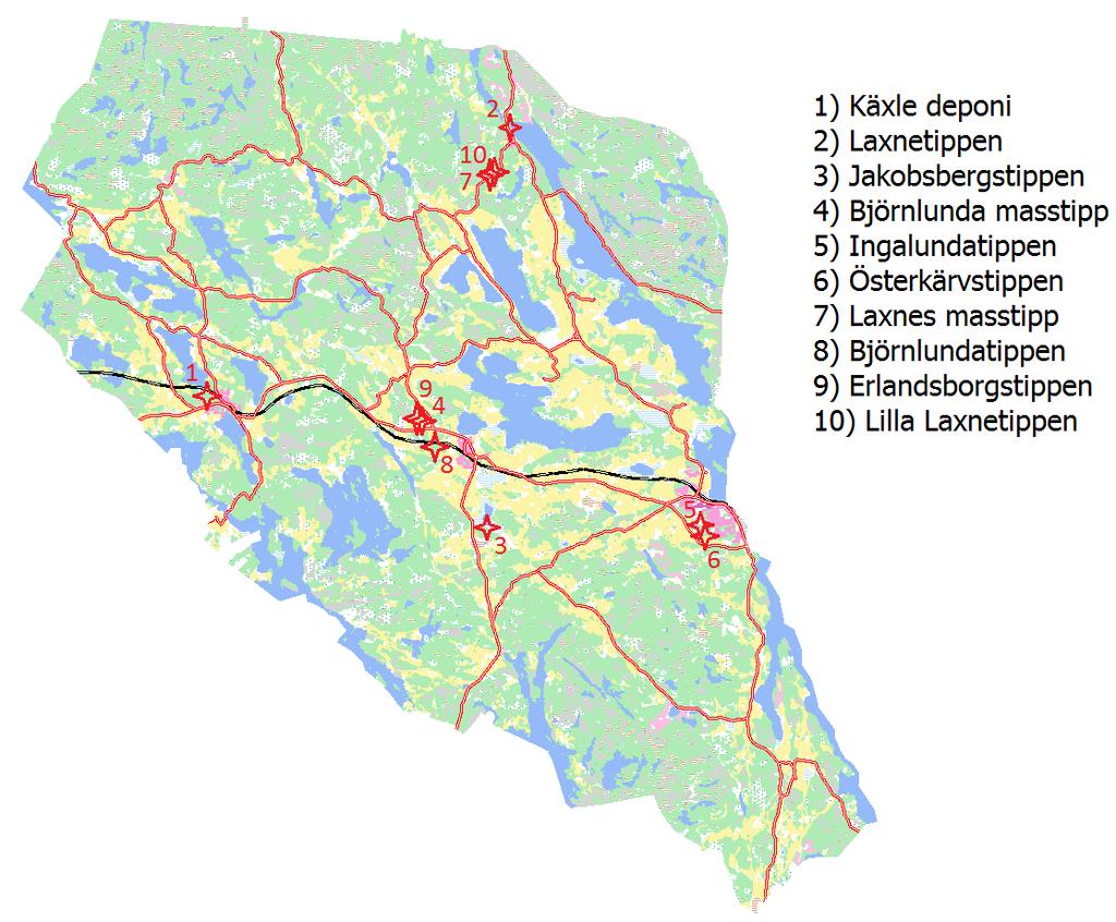 Kommunledningskontoret 31(52)) Bilaga 5 - Nedlagda deponier I Sverige finns ett stort antal gamla nedlagda avfallsdeponier. Innehållet i deponierna är vanligtvis dåligt känt.