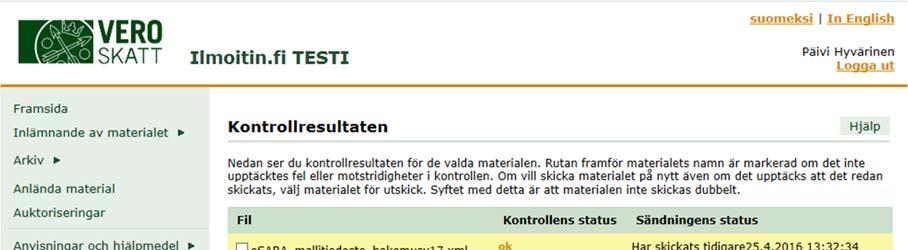 Att observera när filer skickas in Skicka inte samma fil på