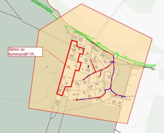 21 Då området är tätbebyggt med enskilda vattentäkter finns risk för förorening. och samtliga fastigheter ska anslutas till det kommunala nätet via Härrydas ledningar.
