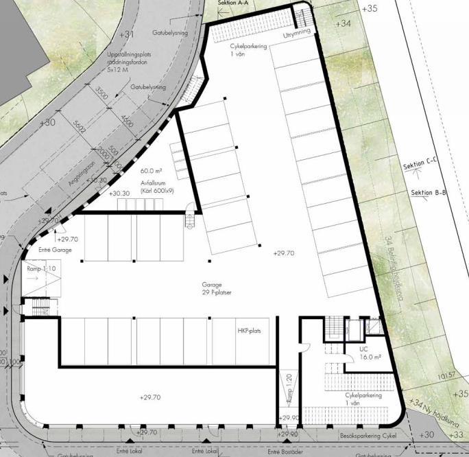 9 av 17 3 Fördjupad bedömning av påkörningsrisk I detta avsnitt utförs en fördjupad bedömning av påkörningsrisken för planerade byggnader inom aktuell fastighet. 3.1 Allmänt: Örby 4:1 och Bandhagen tunnelbanestation Intill aktuell fastighet passerar tunnelbanans gröna linje med två spår, ett i vardera riktningen.