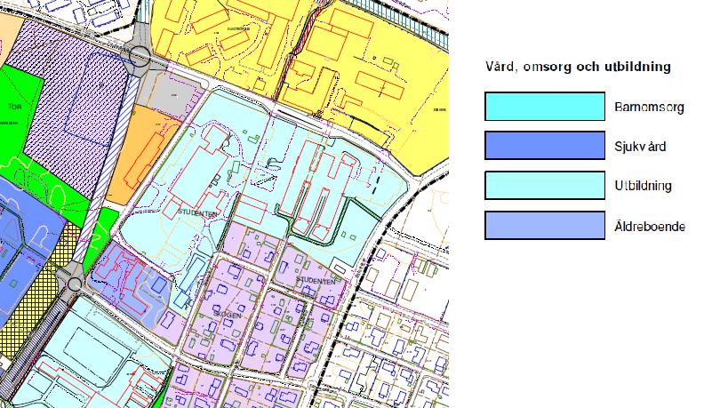 Areal Planområdet omfattar ca 8000 m 2 tidigare planlagd mark. Markägoförhållanden Direkt berörda fastigheter är Studenten 1 som ägs av Kalix kommun.