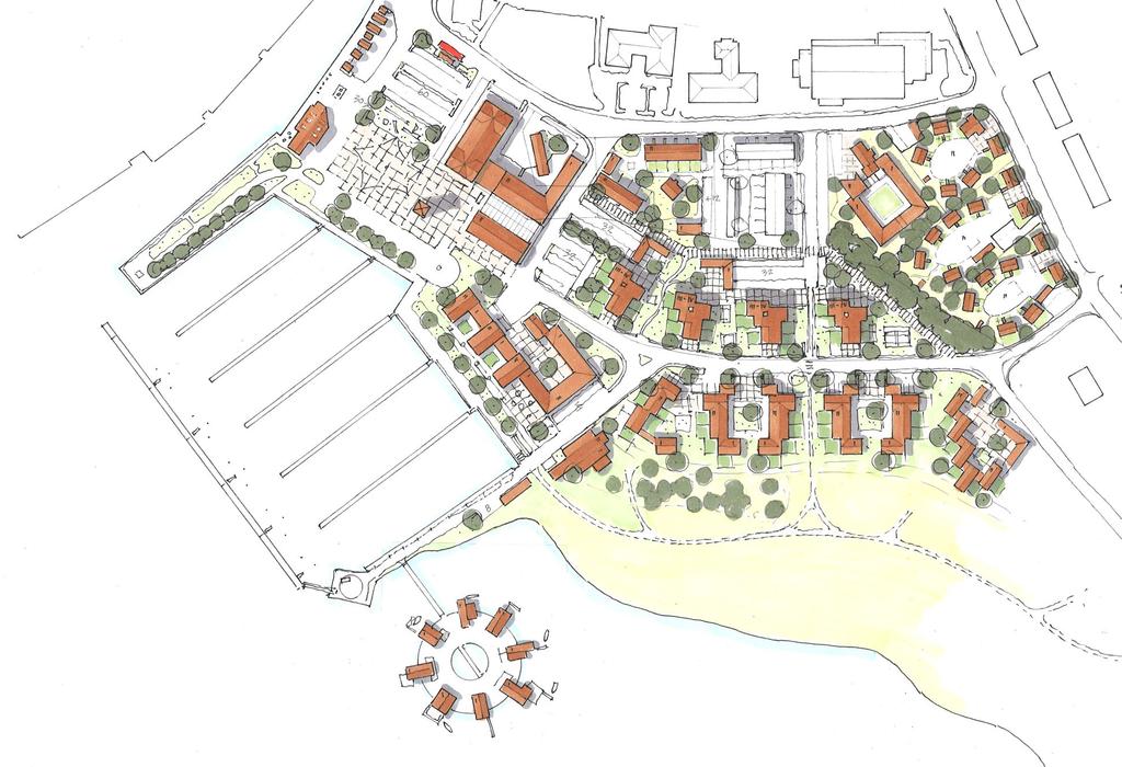 Beskrivning av detaljplanen Planens struktur Till bakgrund för planläggningen ordnades i början av år 2018 en inbjuden arkitekturtävling, och idéer från de två till vinnare utsedda förslagen har