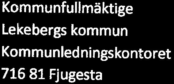 , \NKOM Kommunfullmäktige Lekebergs kommun Kommunledningskontoret 716 81 Fjugesta 71 n'-i 2 7 edborgarförslag gällande ryssgubbar Bakgrund Enligt