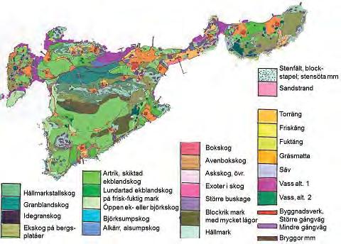 Samhällenas grönstruktur Karta över Karön med all dess mosaik och småskalighet.