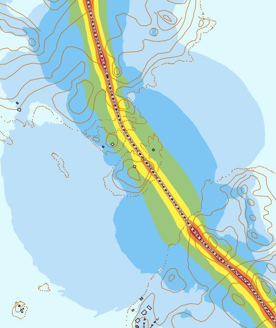 Figur 5.24 Ekvivalentnivåer för alternativ 2c.
