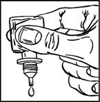 När du tagit DuoTrav bör du trycka med ett finger i ögonvrån (bild 4). Det förhindrar att DuoTrav kommer ut i resten av kroppen.