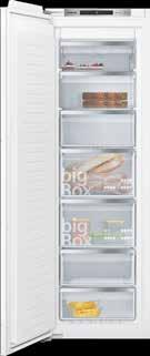 glashyllor, 6 dörrfack, 2 FreshBoxes som håller frukt och grönsaker fräscha längre Helintegrerat frysskåp för inbyggad, A++, 211 liter, Rostfri med
