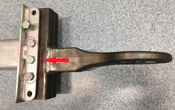 3b. Monteringsinstruktion för VBG-drag Montering För montering av VBG-drag används minst 3 st M16 bult med låsmutter.