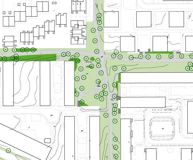 Järingegången Dyvingegången Fyra gångvägar leder in i Dyvingeparken och omringar en lätt skålad gräsyta