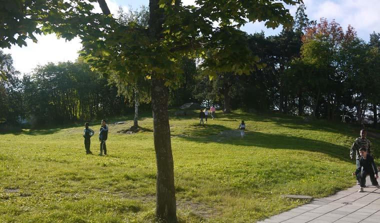 8. EBACKSPARKE STORLEK: Ca, Ha KARAKTÄR: aturkvarter SOCIALA VÄRDE: Grön oas, naturlek, pulkabacke KULTURHISTORISKA VÄRDE: Fornlämningar Bevara och utveckla nuvarande karaktär och värden.