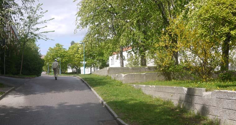 Tenstastråket 4. YDALSGÅGE STORLEK: Ca 0,5 Ha KARAKTÄR: Parkstråk SOCIALA VÄRDE: Promenader Platsbildning med murar och almar vid ydalsparken. Hagstråket 3 ydalsparken. aturmark. Klippta gräsytor 3.