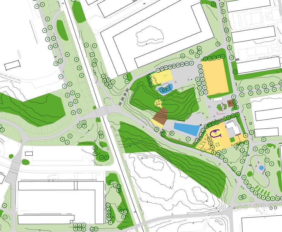 Parken har bemannad parklek och är mycket omtyckt och välbesökt. Parken har en rad parkrum med olika funktioner.