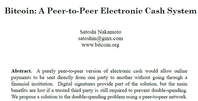 Bitcoin Satoshi Nakamoto 2008 hcps://bitcoin.org/bitcoin.