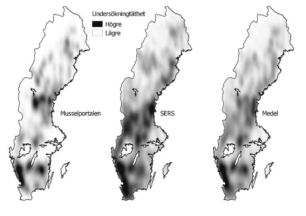hittar fler förekomster på grund av större undersökningsansträngning.