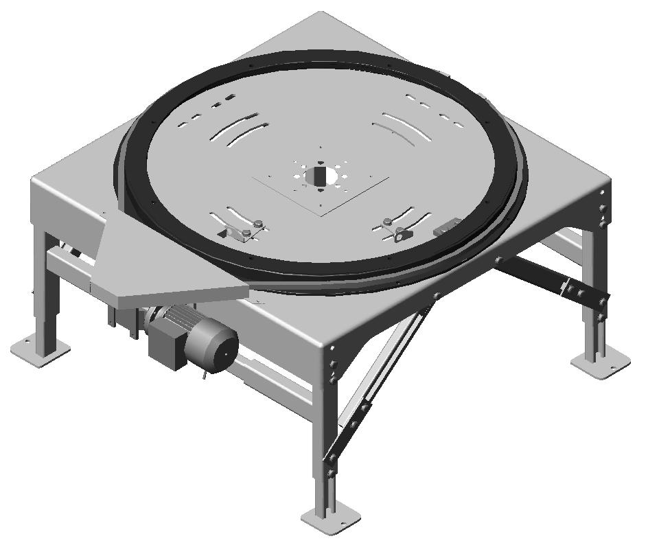 Sida 22 PA1500 Vridmodul Typ VM Vridning av transportör ± 90 alternativt 0-180. Belastning: Max 1500 kg. Vridkrans: Kullagrad länkkrans. Vridrörelse: Via kedjetransmission.