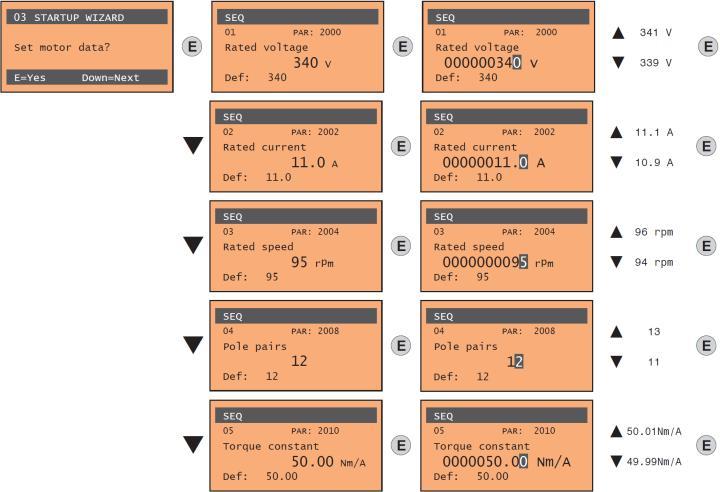 3.2 Ange motordata Synkron (växellös maskin) Ström Varvtal