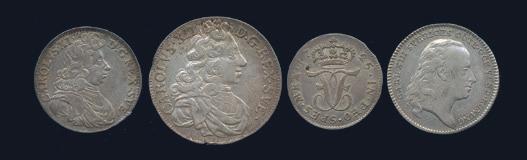 400 1079 Äldre svenska silver- och kopparmynt, några silvermynt/medaljer, 24 nordiska årsset 1970-90-tal inkl Norge 1976-78 mm. 300 1080 Norge. Christian IV. 2 mark 1647. NM 116. 1. 350 1081 Norge.