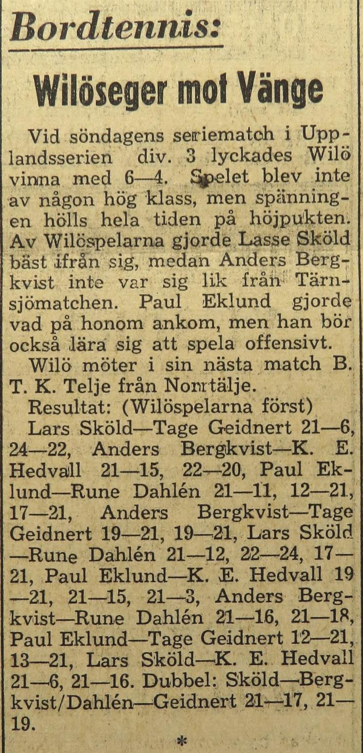 1950. Bordtennisdamerna Lördagen den 11 november 1950