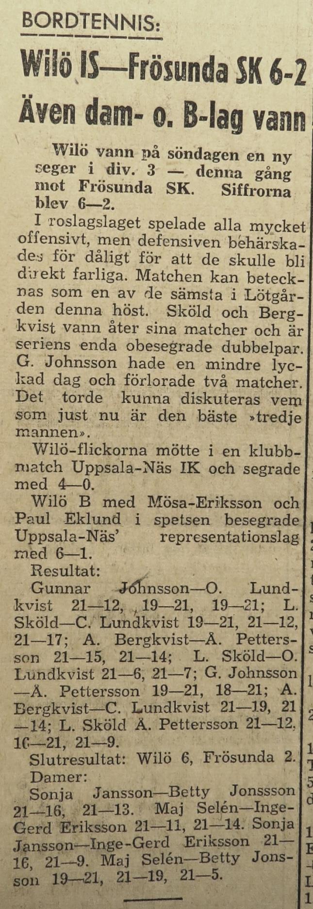 Bordtennisintresset var nu på topp. Till och med under juldagarnas ledighet passade man på att hålla igång.