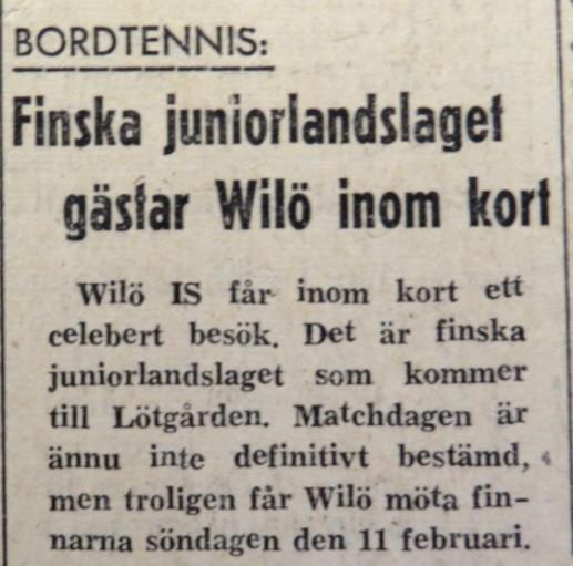 I februari 1951 var det landslagsbesök i Lötgården Tisdagen den