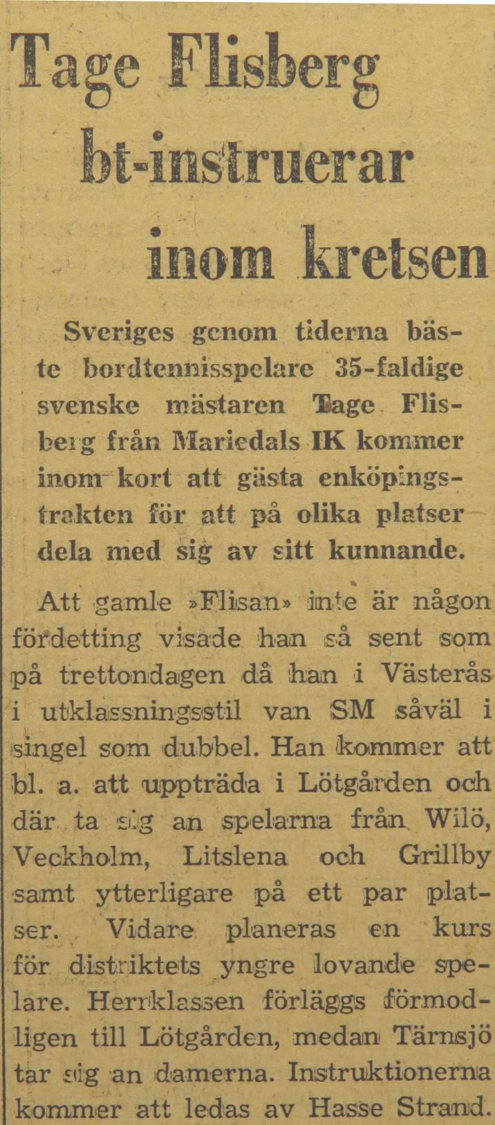 Tage Flisberg till Lötgården