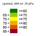 Bullerzonkarta år 2037, dygnsekvivalent ljudnivå 50 db svart maximal ljudnivå 70 db eller lägre.