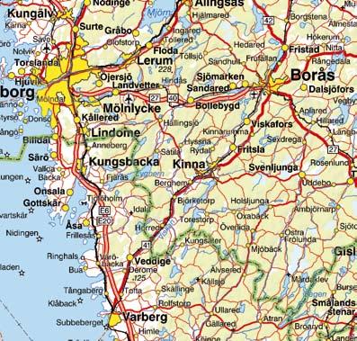 Översiktskarta (Lantmäteriets Sverigekarta) Rolf Thor, Västra Götalandsregionen, har varit ansvarig för framtagande av stråkstudierna.