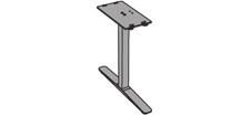 multicom bord systembord Borden har grafitgrå balk (40x20 mm) och runda ben med diameter 70 mm eller kvadratiska ben 70x70 mm i lackad eller kromad metall. Totalhöjd (ben och skiva) 740 mm.