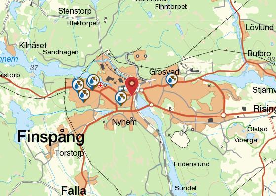 Rensa sökning genom att klicka på krysset, markören tas bort. Verktyg för infoklick i kartan, tex. för att få upp fastighetsinformation Endast DEMO, inte färdigt.