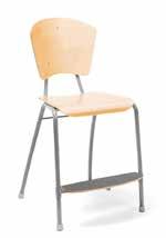 ROCKA 3072/3073 elevstol Stol med sittskal i svart, grå eller röd plast (polyurethan). Lackerat stålstativ, ljusgrått eller mörkgrått. Upphängningsbar bakåtvänd. Finns med liten och stor sits.