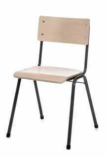 MIA 190 stapelbar stol Stapelbar stol med formpressad sits och rygg belagd med björklaminat. Stålstativ.