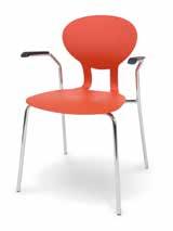 218 kr ROCKA 3074 karmstol Stol med sittskal i svart, grå eller röd plast (polyurethan). Kromat stativ med armstöd. Stapelbar 4 st.