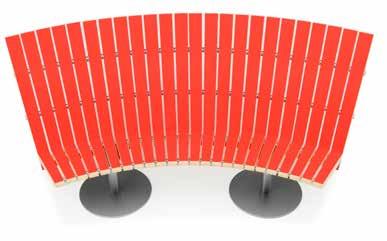 CIRKUM soffa, hög rygg Design Anders Ekegren Lackat stålstativ. Sits i massiv björk, ek eller björklaminat. Finns som rak och svängd modell. Kopplingsbar. Går vid önskemål att förankra i golv.