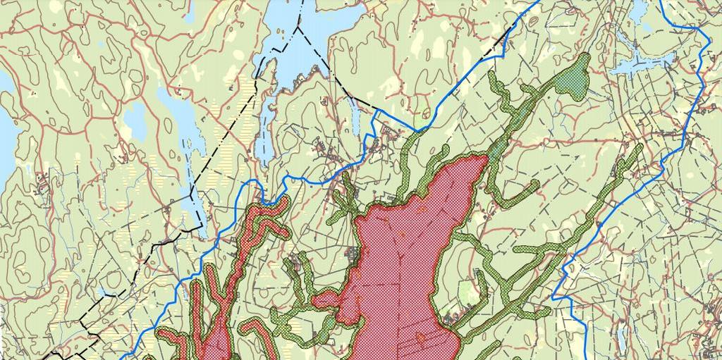 Figur 9. Förslag på vattenskyddsområde för Nedsjöarnas vattentäkt ( från Härryda kommuns hemsida 171229). 5.3.