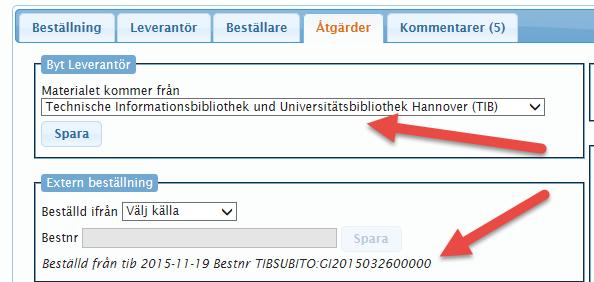 Då ser det ut så här och beställningsnumret är sökbart när artikeln/boken anländer.
