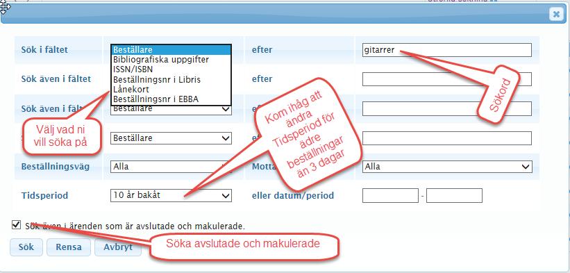 finsökning, söka
