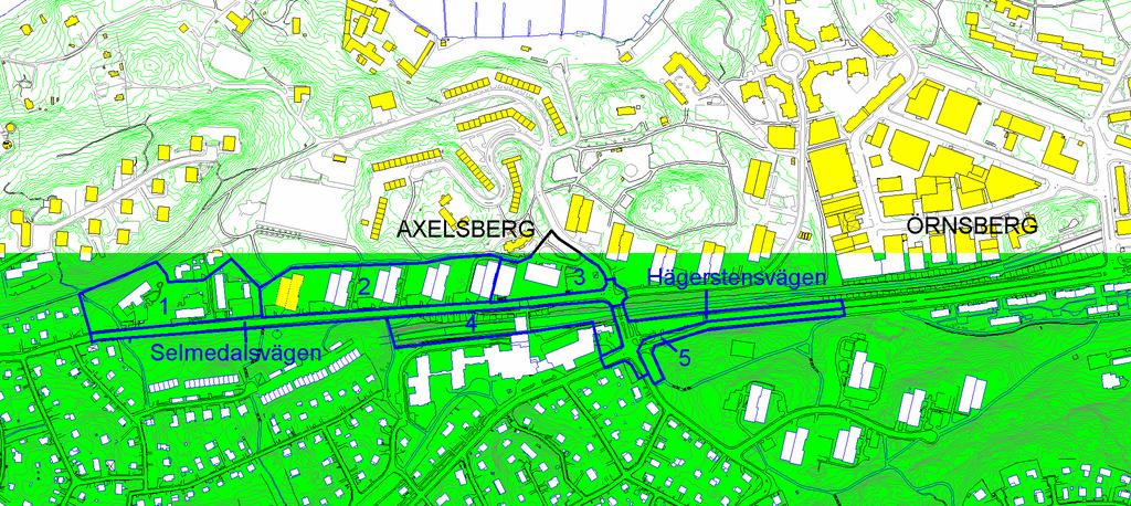 2 UTLÅTANDE Bakgrund och tidigare beslut Stadsbyggnadsnämnden beslutade 1995 att utreda bebyggelse på överdäckning av tunnelbanan vid Axelsberg men utredningen visade på extrema kostnader.