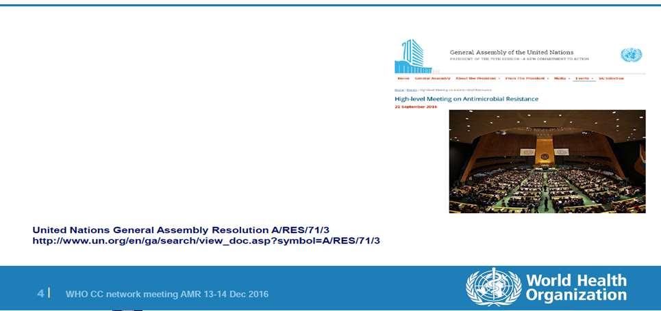 2016 FNs Generalförsamling: Högnivåmöte om AMR Politisk